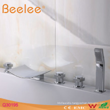 5-Hole Bath Faucet with Plastic Handle Shower